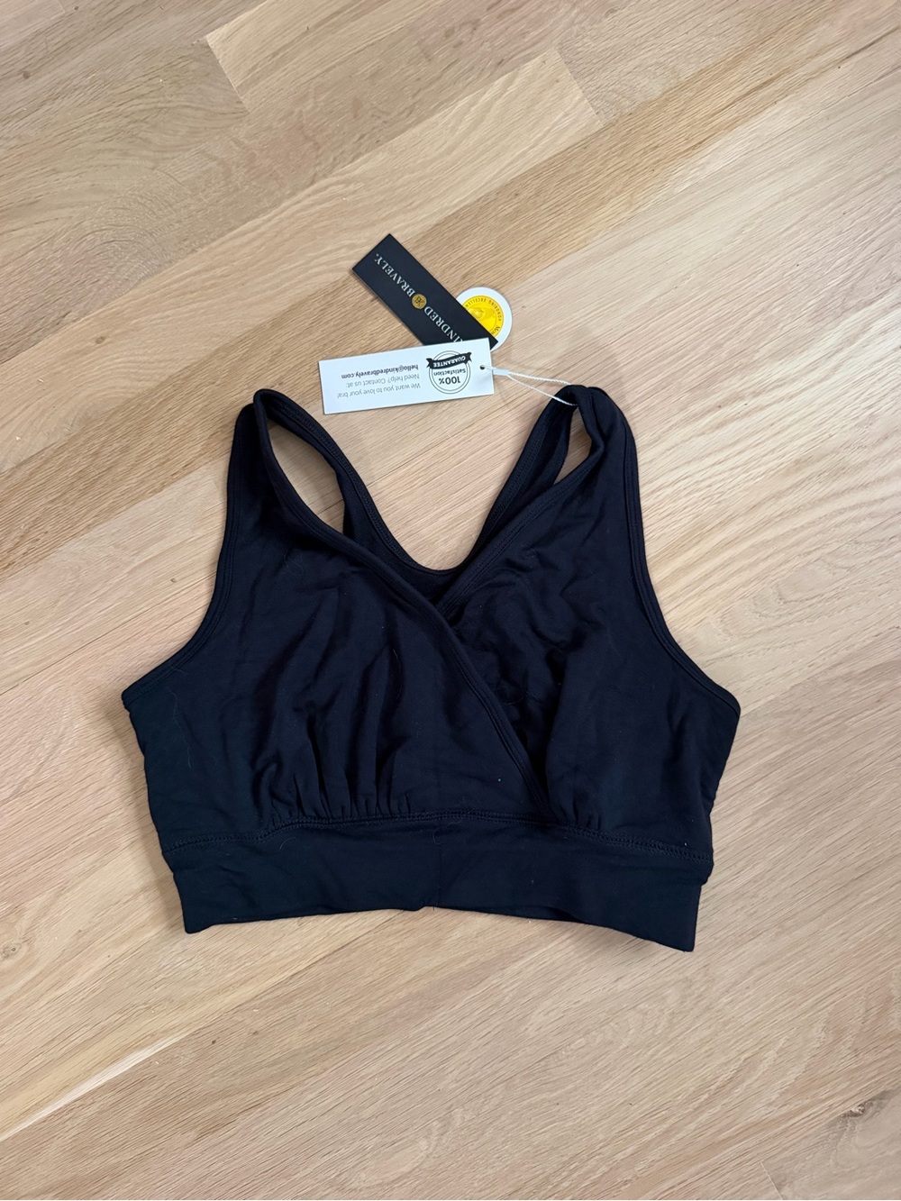 Kindred Bravely Black Crossover Nursing Sleep Bra